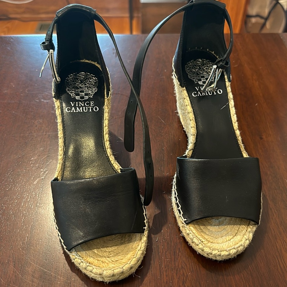 Like new, Vince camuto ankle strap wedge